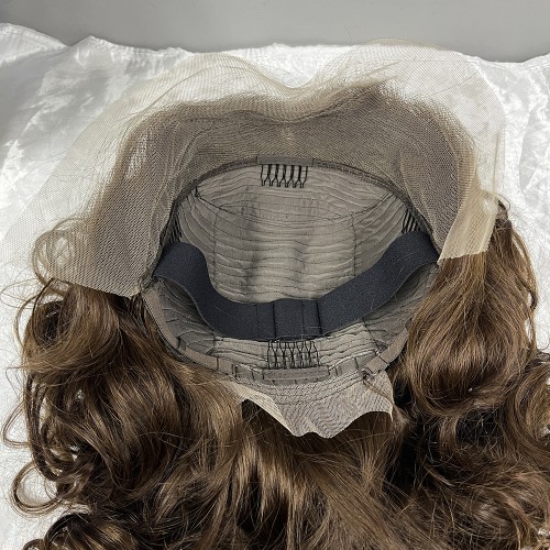 #4 Brown Double Drawn Bouncy Curl 13x4 Transparent Lace Full Frontal 300% Density Wig | Human Hair Wig | Lace Front
